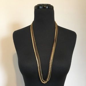Chico's Tri-Tone Three Strand Chain Necklace